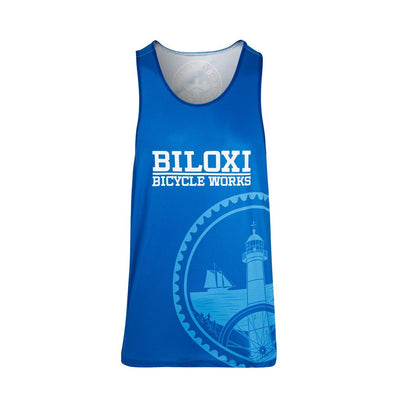 Biloxi Bicycle Works Running Singlet - Men's - 2XS / Blue / 