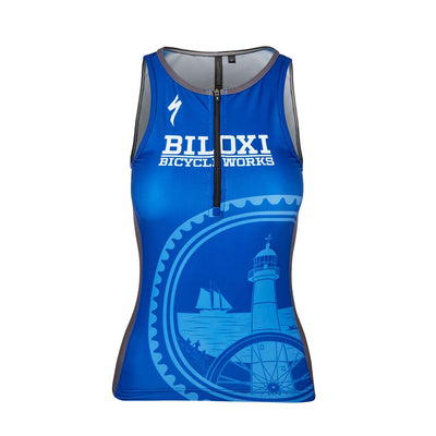 Biloxi Bicycle Works Tri Singlet - Women's - XS / Blue / 