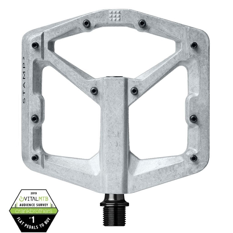 Crankbrothers Stamp 2 v2 Pedals - L / Raw Silver / 
