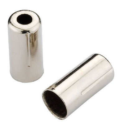 Jagwire 5mm Open Alloy Crimped End Cap - Chrome / Single (Loose) / 