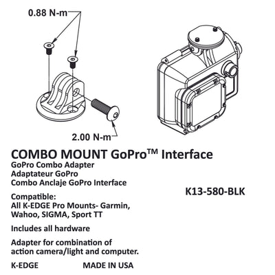 K-EDGE Combo Mount Adapter - Universal Action Camera - / / 